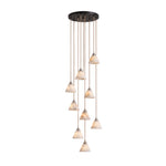 Conical Alabaster Brass Pendant Lamp