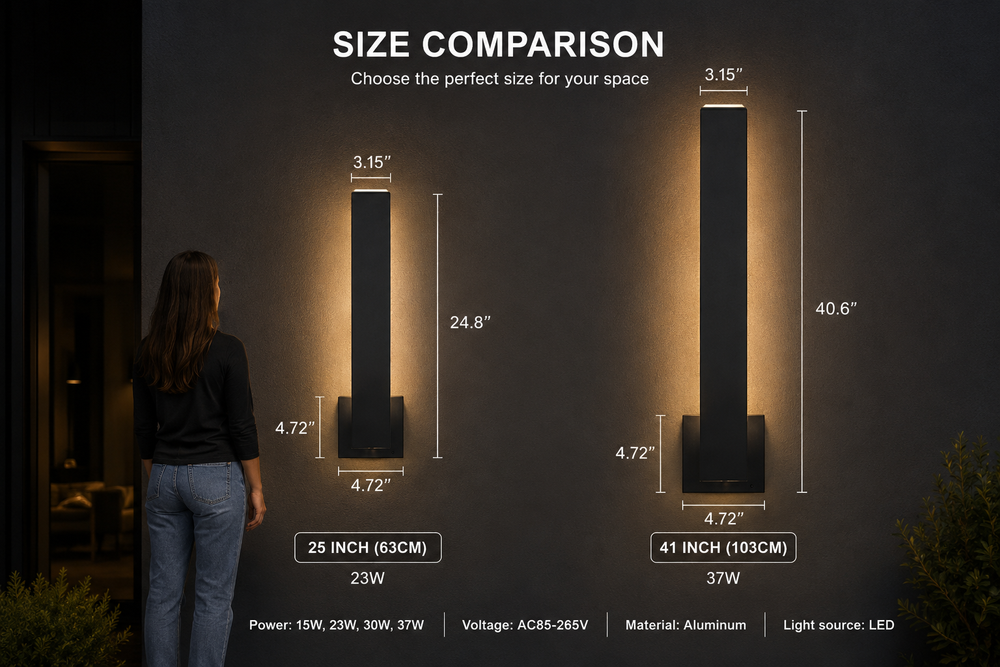 AetherLine Modern LED Outdoor Wall Light – Waterproof Architectural Sconce