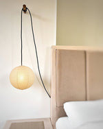 Kozo Paper Globe Swag Pendant (white plug wire)
