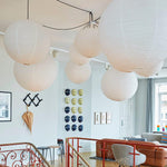Japanese Paper Pendant Swag Light (black plug wire)