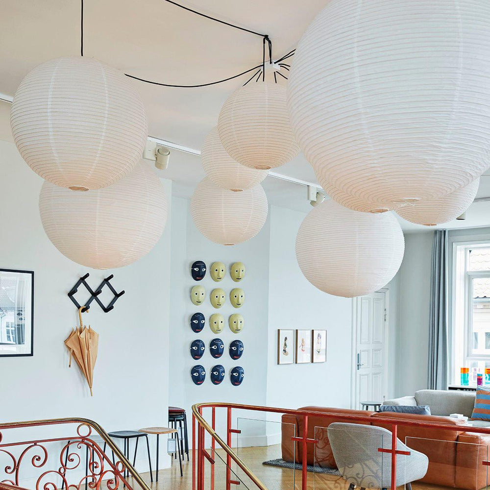Kozo Paper Globe Swag Pendant (white plug wire)