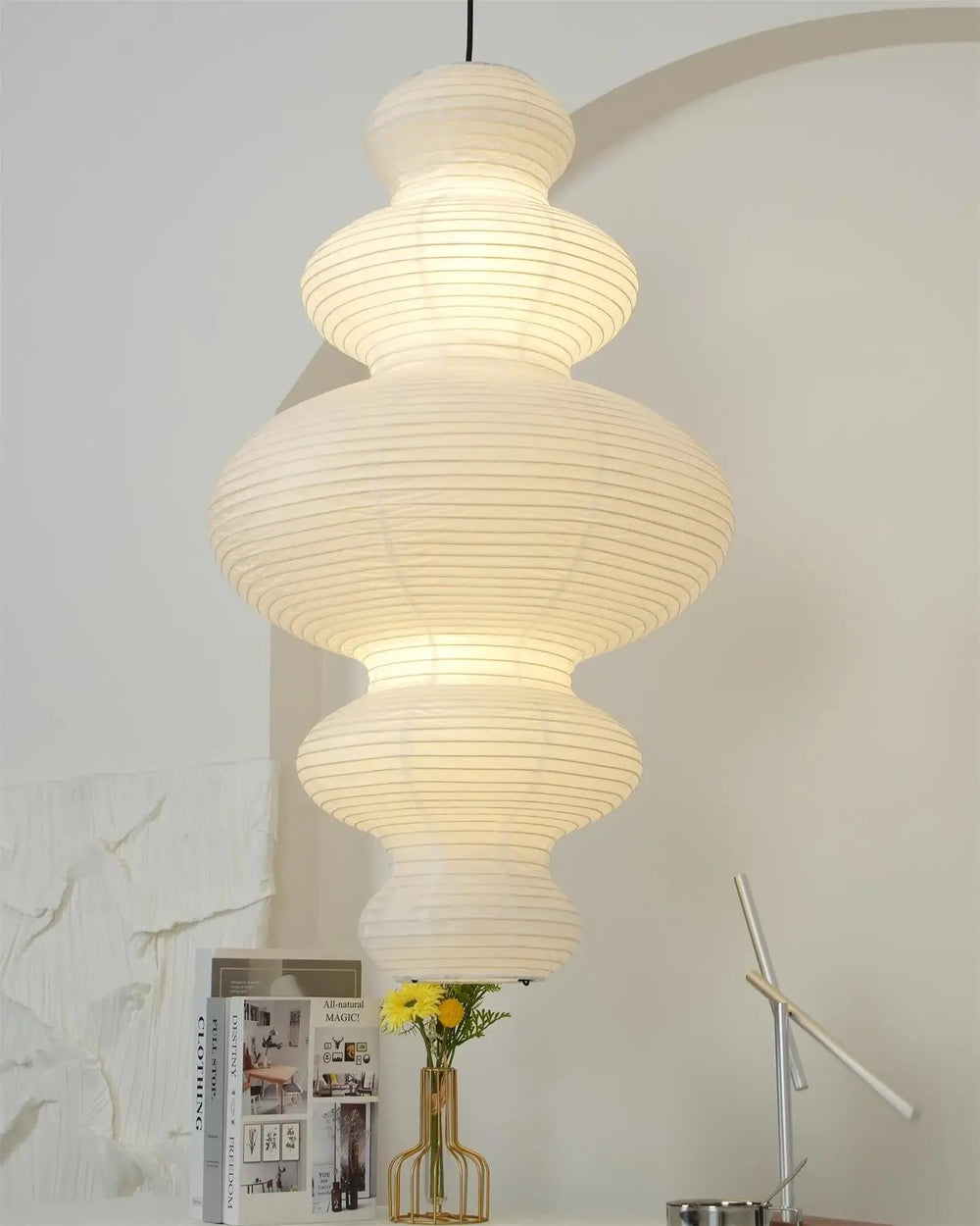Kozo Paper Metal Pendant Lamp