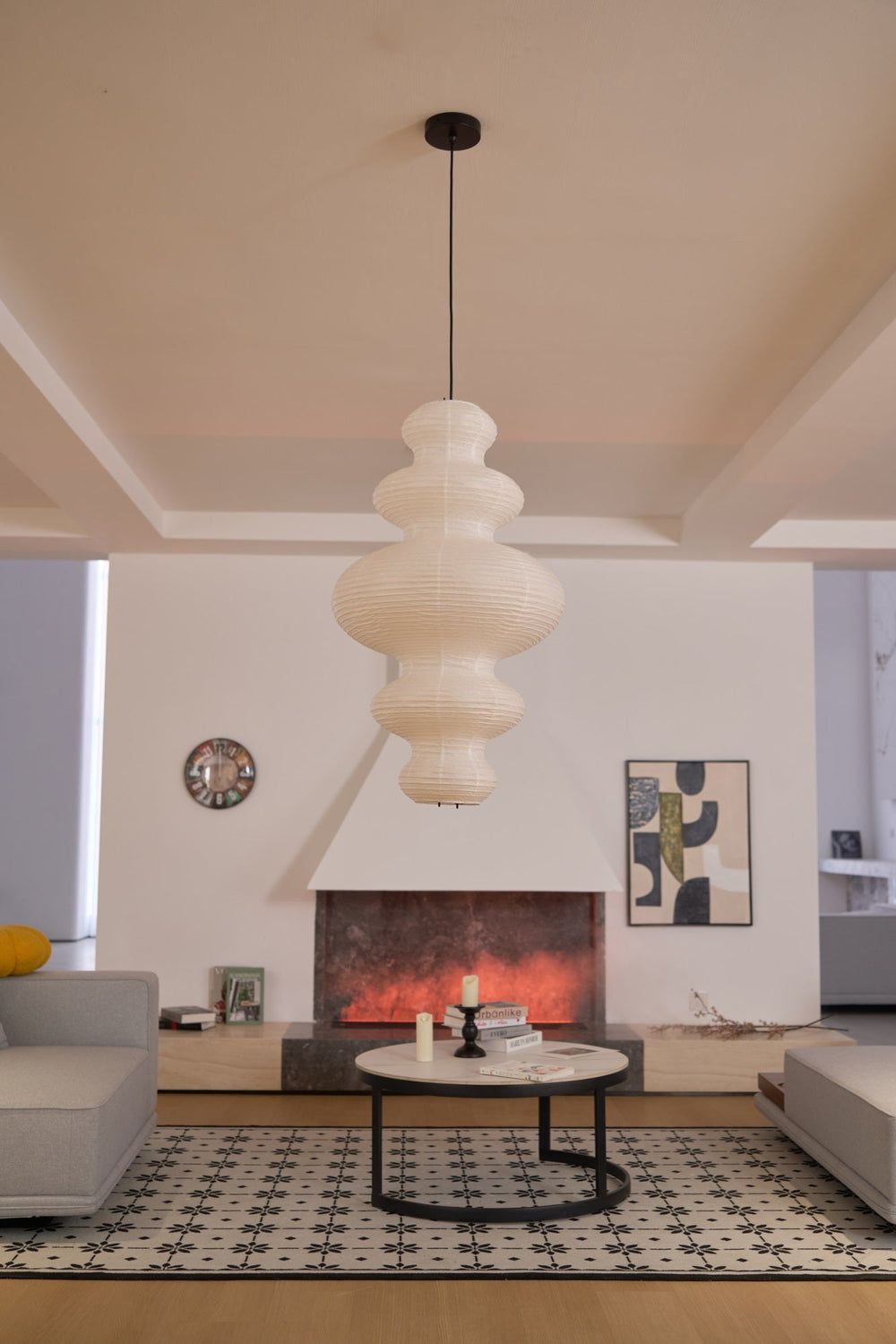 Kozo Paper Metal Pendant Lamp