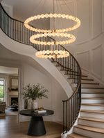 Alabaster Orb Ring Chandelier