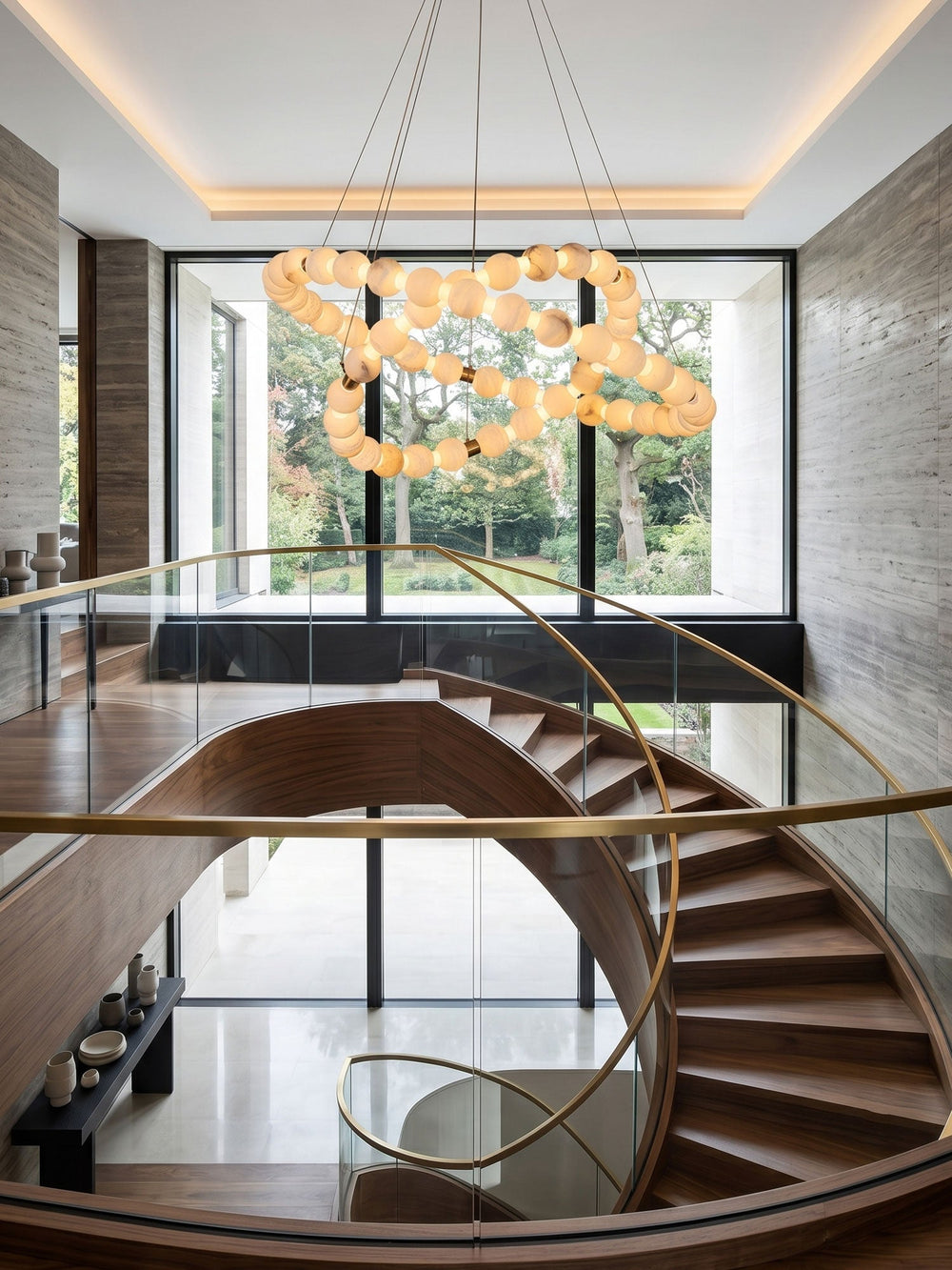 Alabaster Orb Ring Chandelier