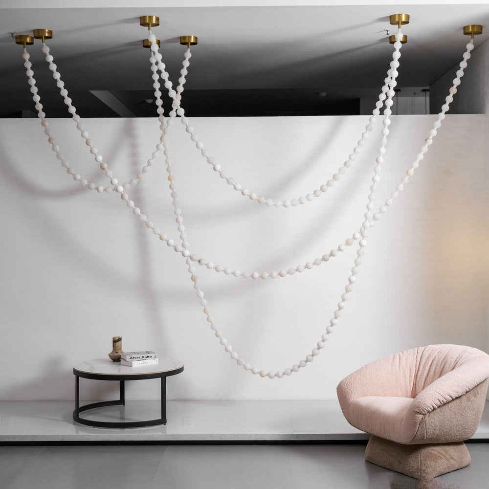 Alabaster Pearl Necklace Chandelier