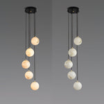 Alabaster Balls Cluster Chandelier