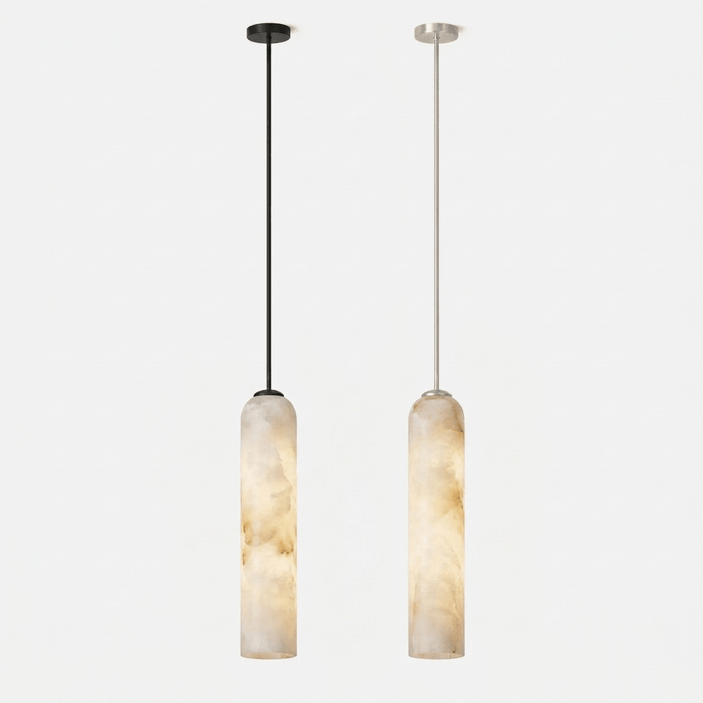Alabaster Cylinder Pendant Light