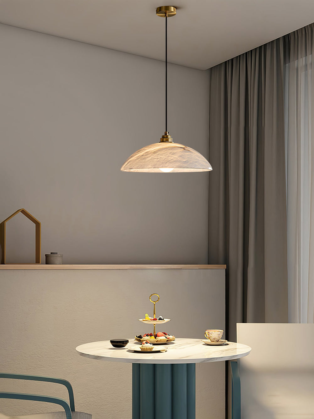 Alabaster Dome Swag Alabaster Pendant Lamp