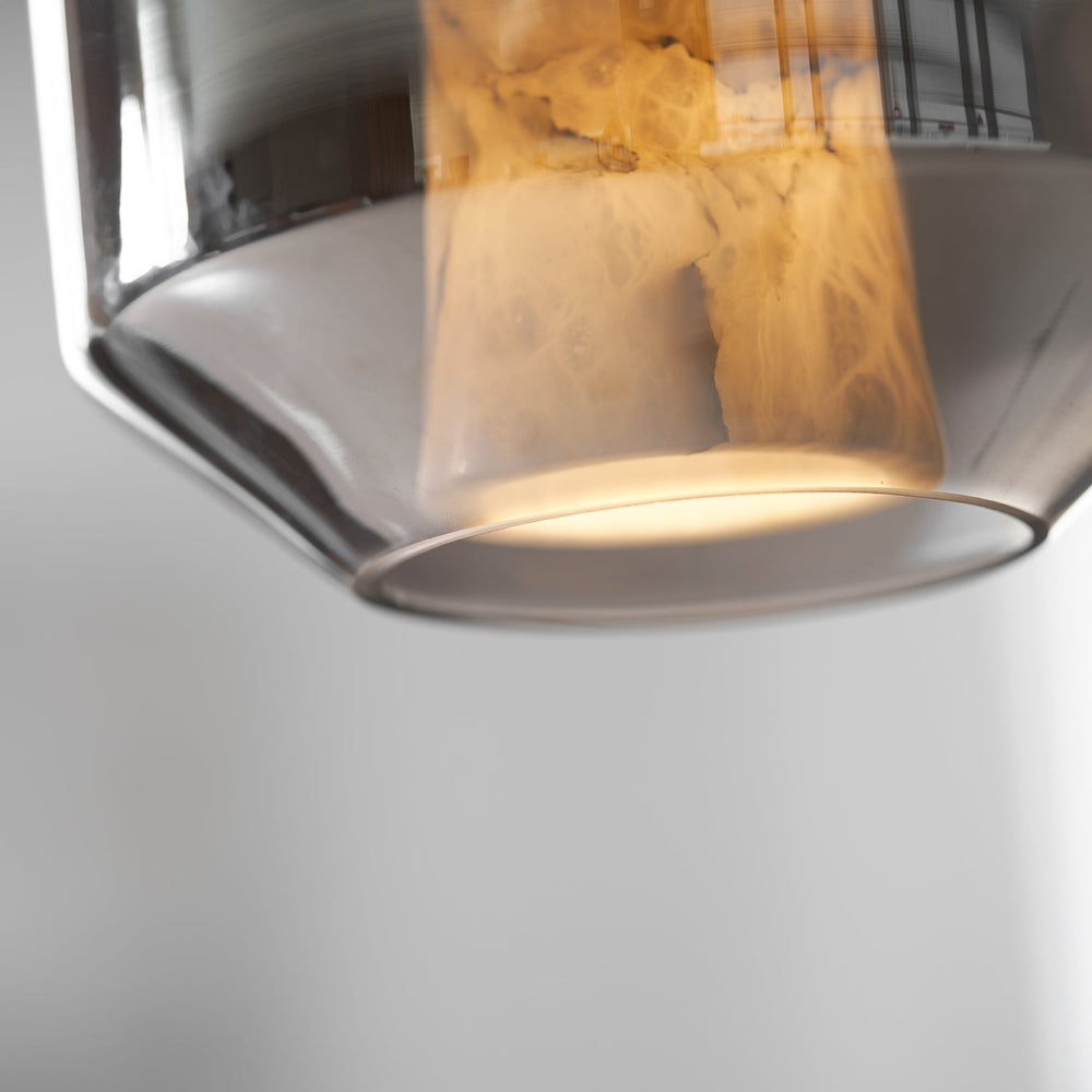 Alabaster Glass Cylinder Pendant Light