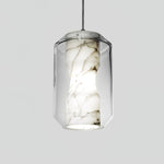 Alabaster Glass Cylinder Pendant Light