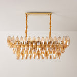 Amber Prism Glass Chandelier