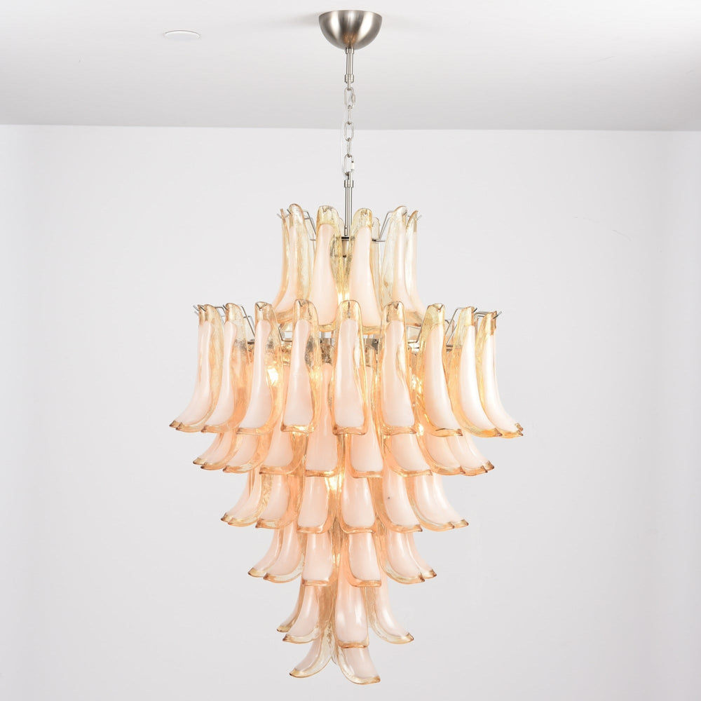 Amber Cloud Glass Petals Chandelier