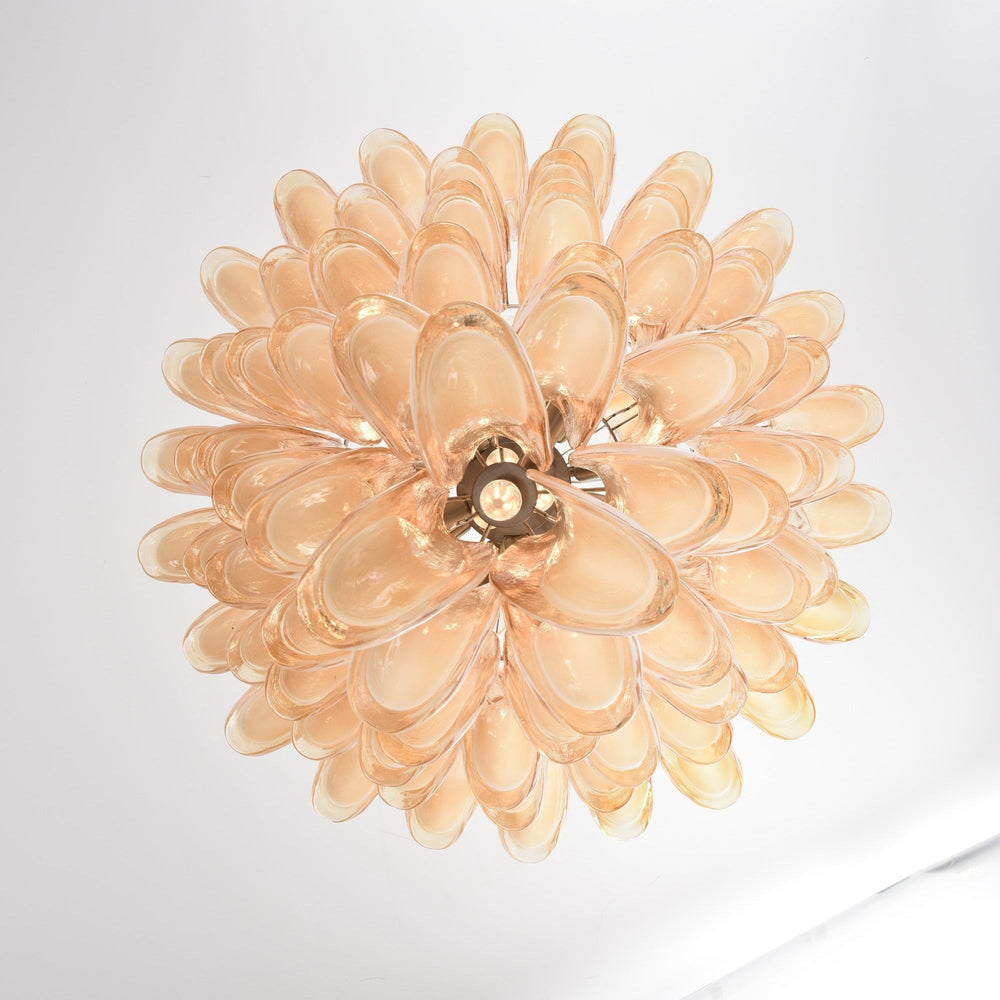 Amber Cloud Glass Petals Chandelier
