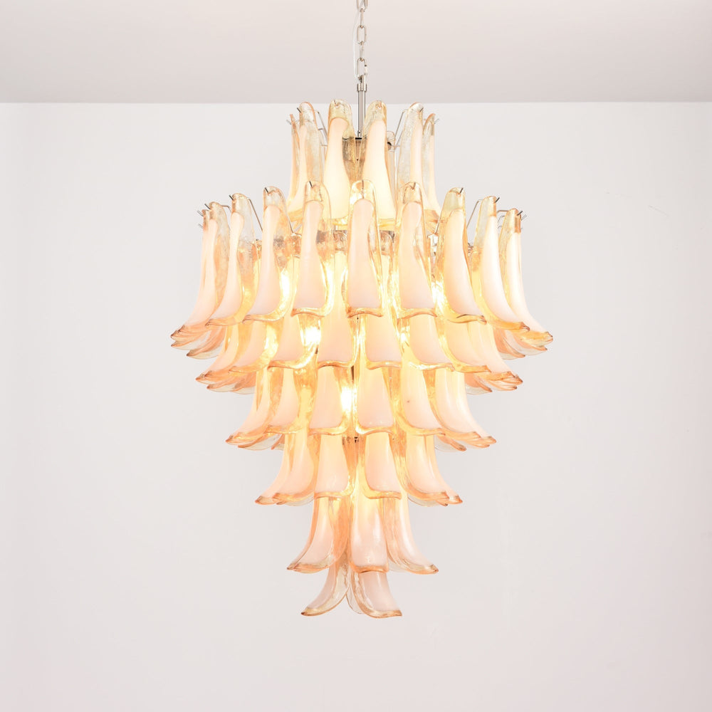 Amber Cloud Glass Petals Chandelier