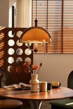 Amber Dome Shaped Pendant Light