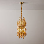 Amber Prism Long Chandelier