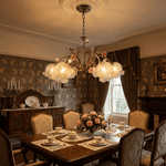 Antique Brass Rose Chandelier