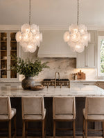 Aqua White Glass Chandelier