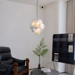 Aqua Blue Glass Chandelier
