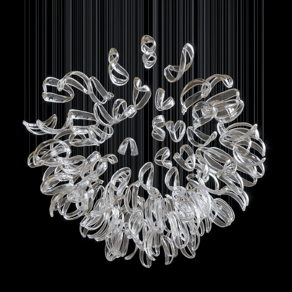 Aqua Ripple Glass Art Customize Chandelier