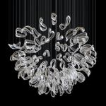 Aqua Ripple Glass Art Customize Chandelier