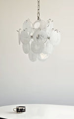 Aqua White Glass Chandelier