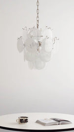 Aqua White Glass Chandelier