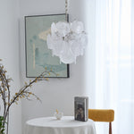 Aqua White Glass Chandelier