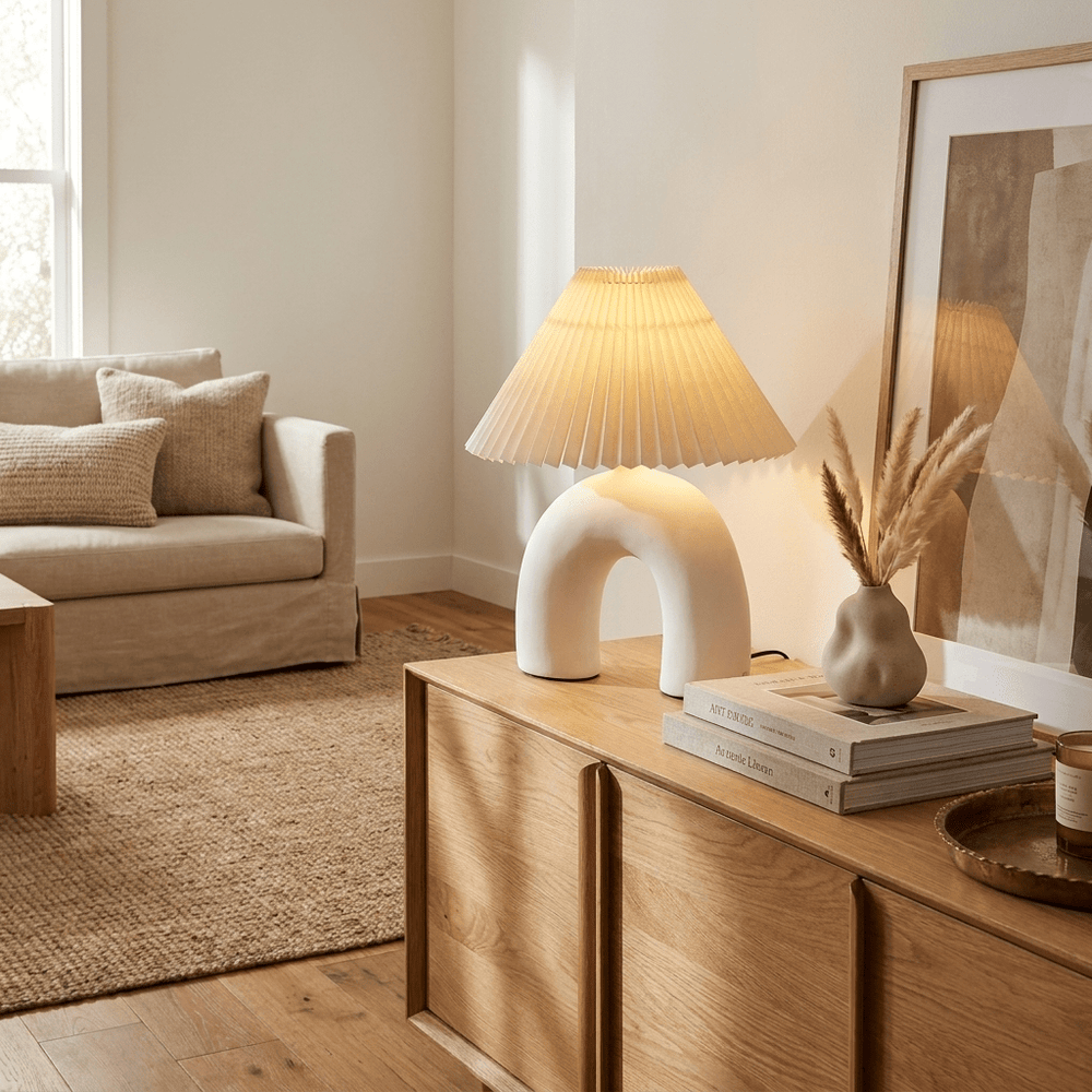 Arched Pleated Table Lamp