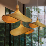 Rattan Weave Hat Pendant Light
