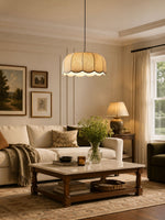 Banana Leaf Woven Fabric Pendant – Coastal Linen Shade