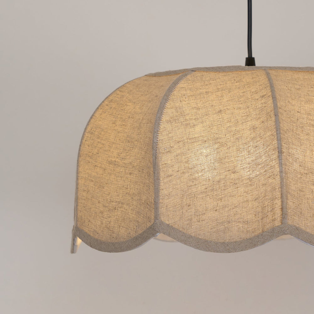 Banana Leaf Woven Fabric Pendant – Coastal Linen Shade