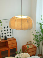 Banana Leaf Woven Fabric Pendant – Coastal Linen Shade