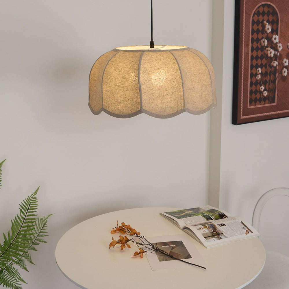 Banana Leaf Woven Fabric Pendant – Coastal Linen Shade