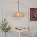 Banana Leaf Woven Fabric Pendant – Coastal Linen Shade
