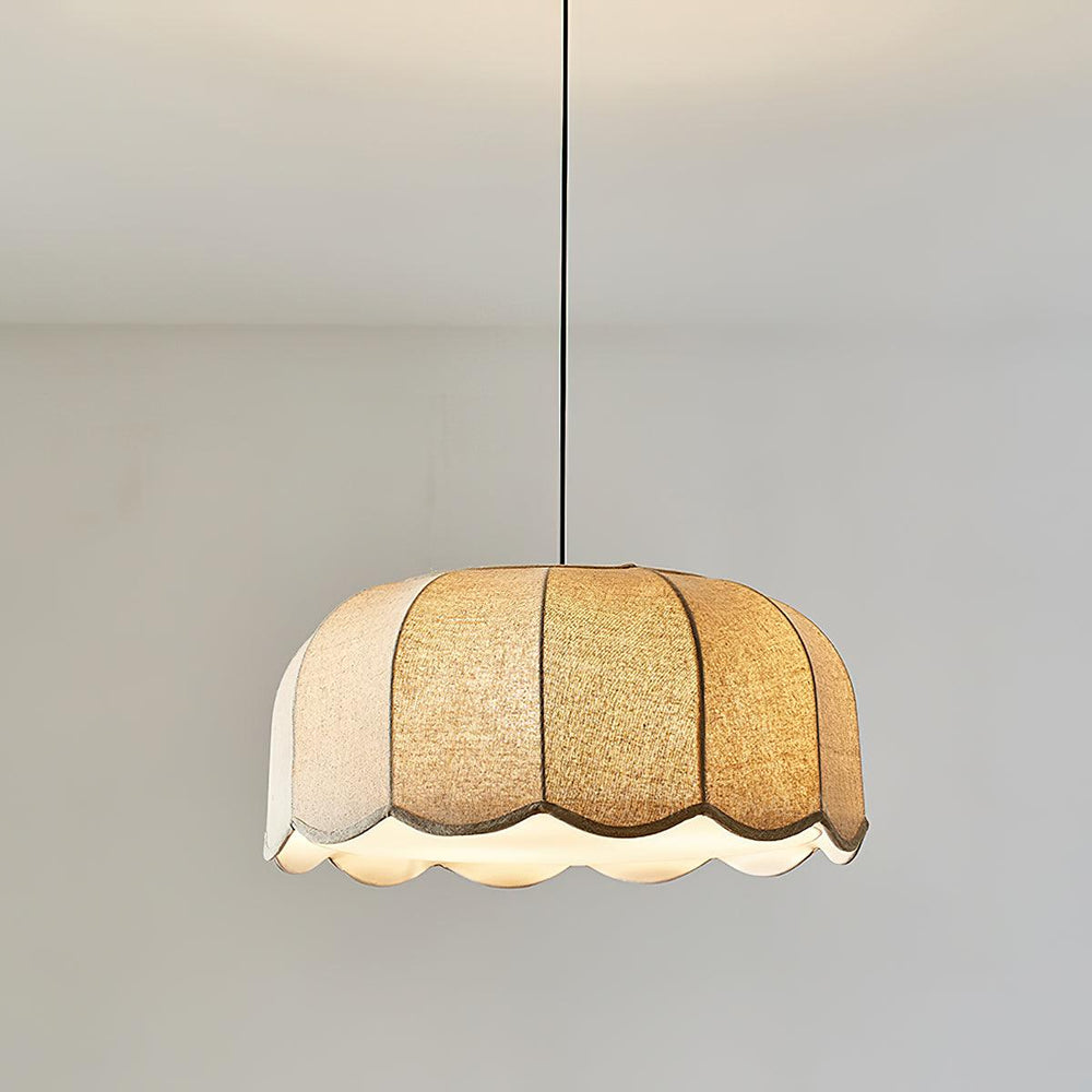 Banana Leaf Woven Fabric Pendant – Coastal Linen Shade