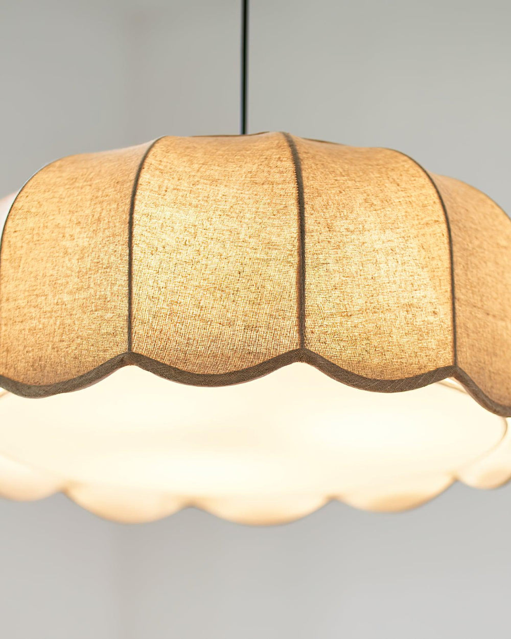 Banana Leaf Woven Fabric Pendant – Coastal Linen Shade