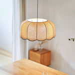 Banana Leaf Woven Fabric Pendant – Coastal Linen Shade