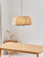 Banana Leaf Woven Fabric Pendant – Coastal Linen Shade