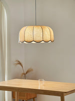 Banana Leaf Woven Fabric Pendant – Coastal Linen Shade