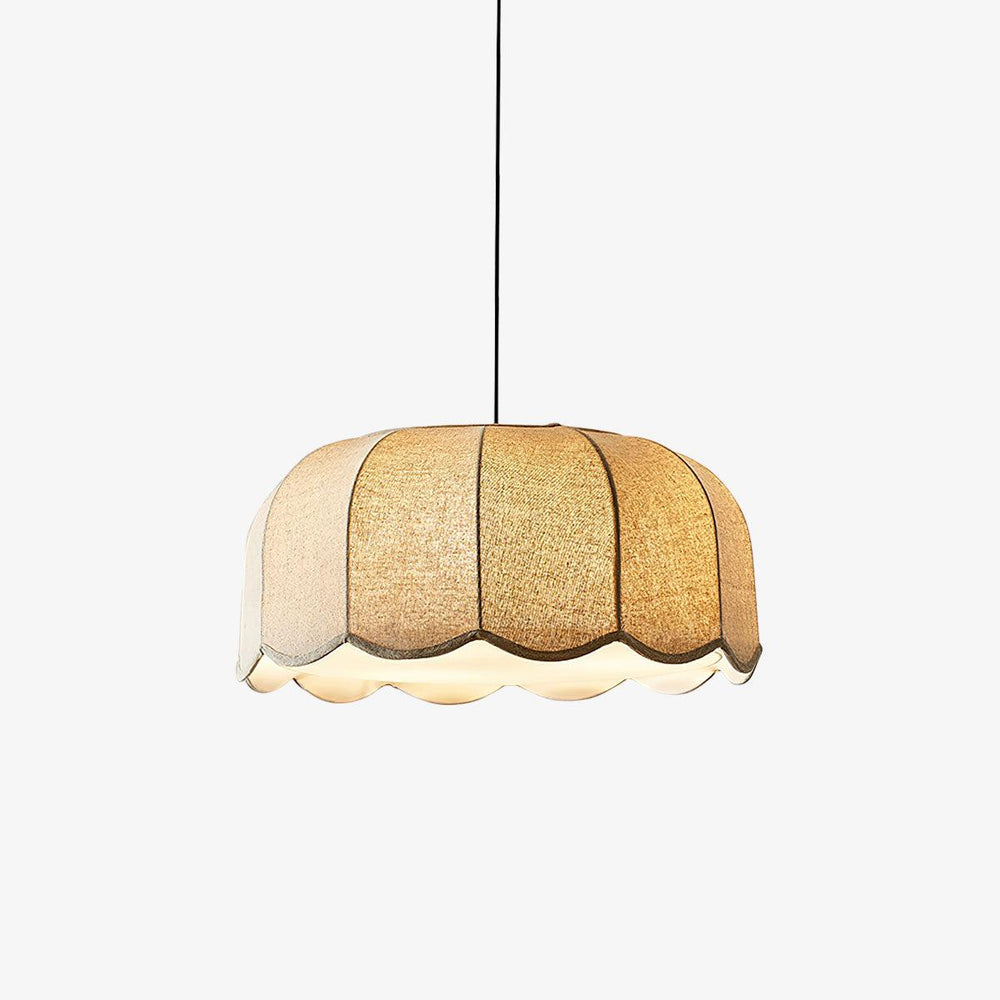 Banana Leaf Woven Fabric Pendant – Coastal Linen Shade