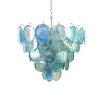 Blue Glass Disc Chandelier