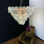 Blue Glass Disc Chandelier
