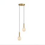 Bosso Alabaster Sculptural Pendant – Brass & Stone