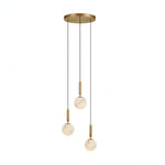 Bosso Alabaster Sculptural Pendant – Brass & Stone
