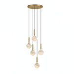Bosso Alabaster Sculptural Pendant – Brass & Stone
