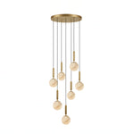 Bosso Alabaster Sculptural Pendant – Brass & Stone