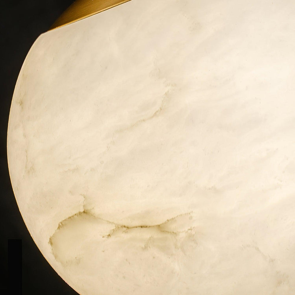 Bosso Alabaster Sculptural Pendant – Brass & Stone