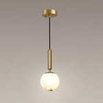 Bosso Alabaster Sculptural Pendant – Brass & Stone